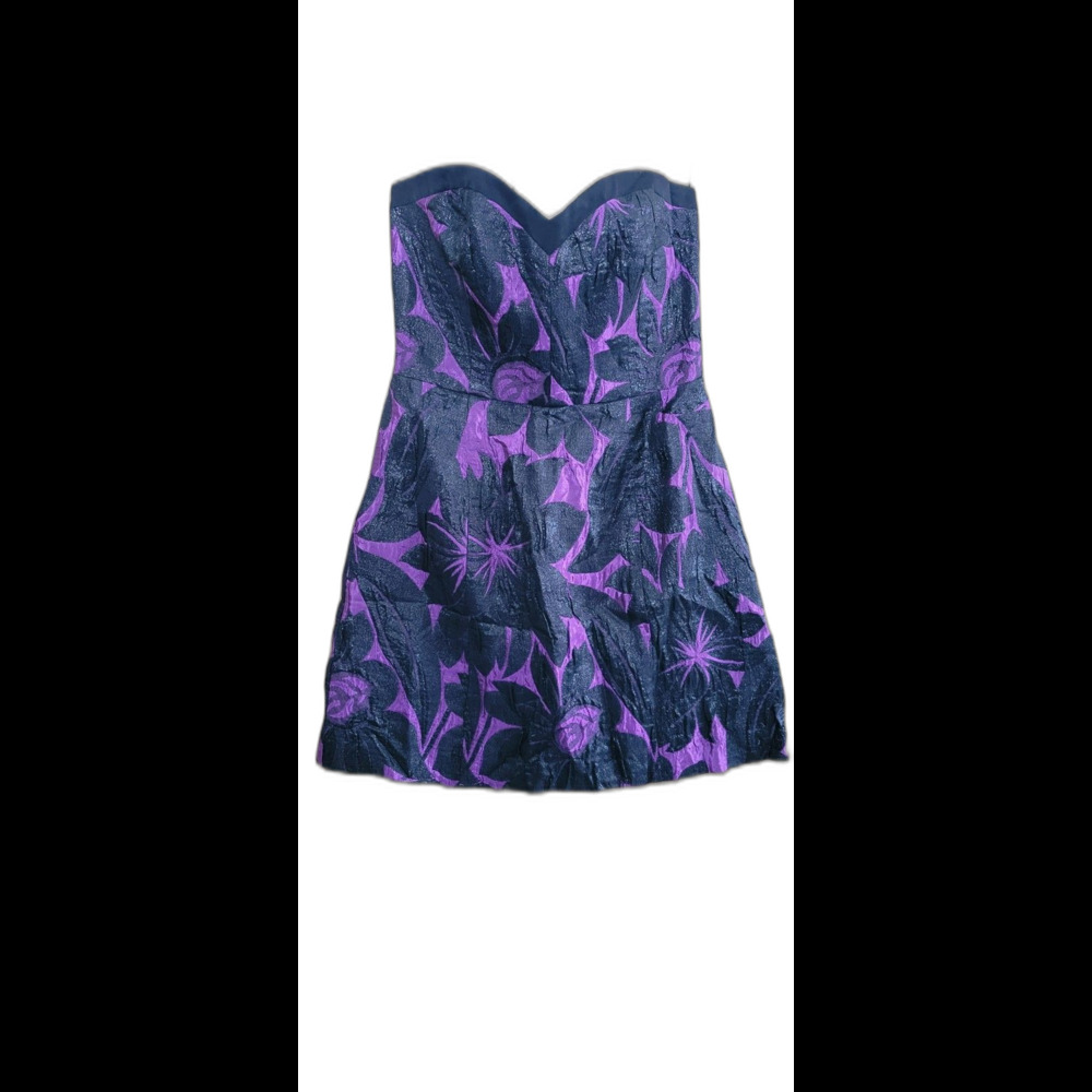 Trina Turk Strapless Floral Mini Dress Sz 2 Cocktail Party